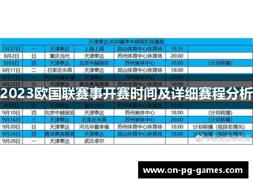 2023欧国联赛事开赛时间及详细赛程分析